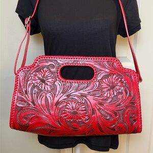 NWOT Hand-Tooled Leather Bag